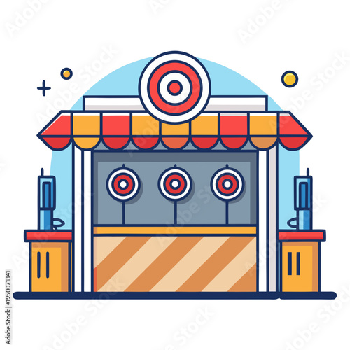 Shooting Gallery Game at a Carnival Funfair