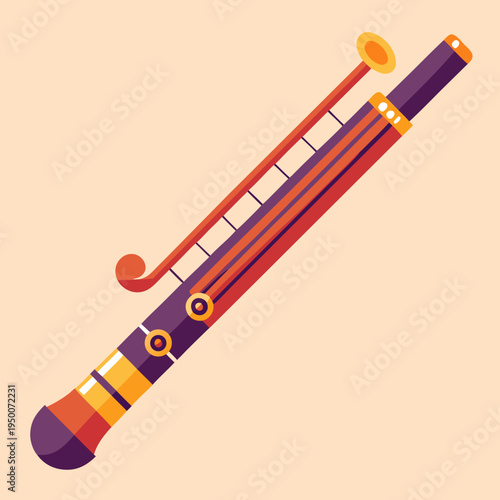 Stylized Vector Illustration of a Bassoon