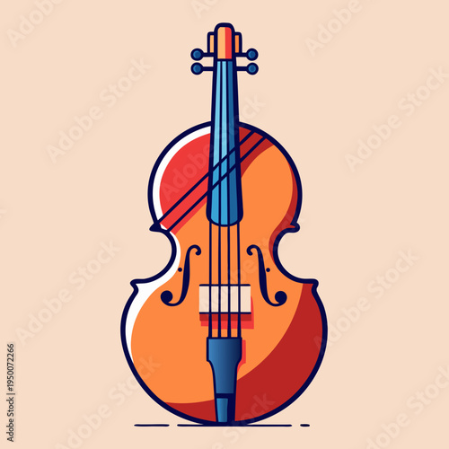 Stylized vector illustration of a cello