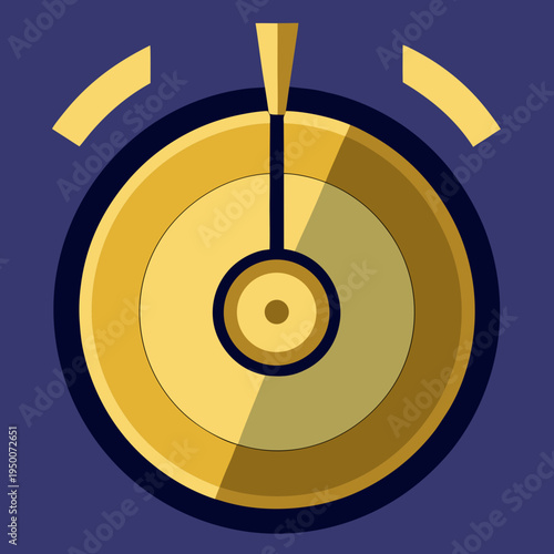 Vintage gold meter with pointer on dark background