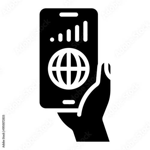 5g signal. This is a vector single icon with a solid style. It is suitable for various purposes, including website design, mobile app design, and logo design.