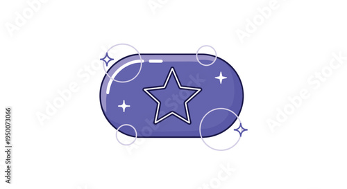 Blue bar of soap with a star symbol and bubbles representing cleanliness hygiene and bathroom essentials isolated on white background.
