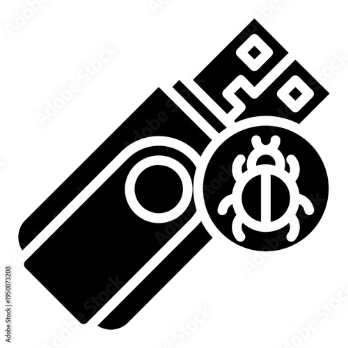 USB Flash Drive. This is a vector single icon with a solid style. It is suitable for various purposes, including website design, mobile app design, and logo design.