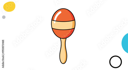 Colorful hand-painted maraca musical instrument used for rhythm and percussion in Latin and folk music styles.