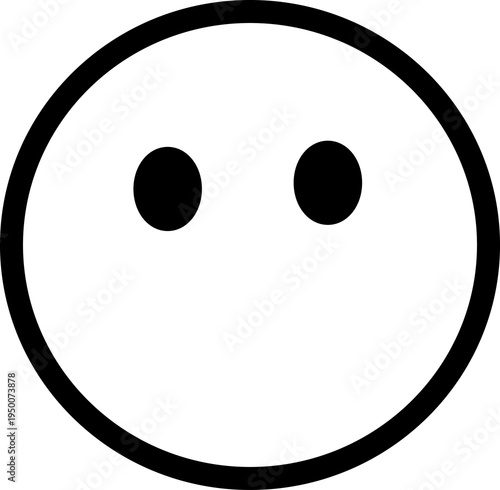 Fotografie Neutral Blank Face Emoticon