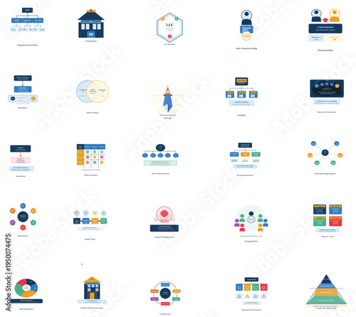 Agile Business Structure for Digital Transformation and Team Workflow Vector