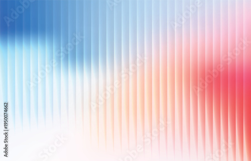 Vibrant abstract gradient background with vertical lines in blue pink orange and white hues glass effect 