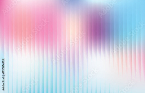 Abstract colorful background with pink blue and white hues and vertical lines pattern glass effect 