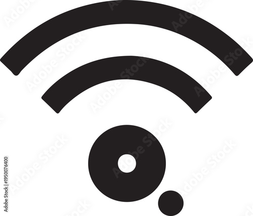 Wifi Signal Icon Black and White Simple Vector Symbol