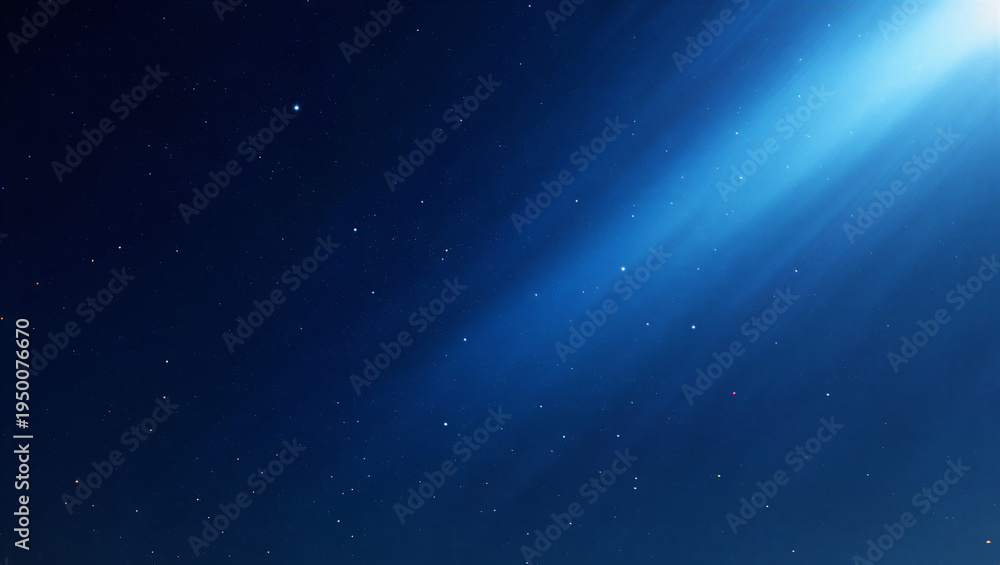 Fototapeta premium Dark Sky with Bright Light Rays and Stars