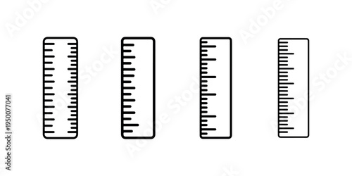 Ruler icon, vector sign and symbol for design, website, presentation, app and social media, measurement and education line icon
