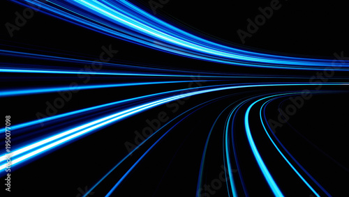 Bild auf Leinwand Abstract fast motion streaks of light on black background