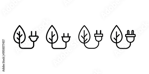 Green energy icon, vector sign and symbol for design, website, presentation, app and social media, ecology and sustainable line icon