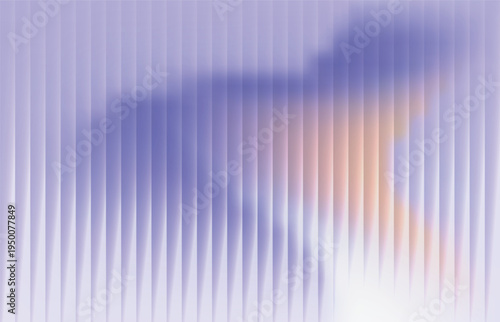 Blurry abstract image with purple blue and orange hues and vertical lines glass effect 