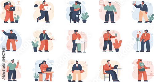 Diverse people engaged in modern work and leisure activities (1)