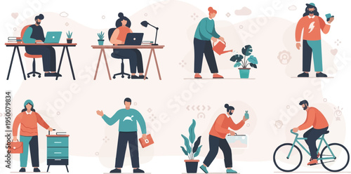 Diverse people engage in various daily activities and hobbies