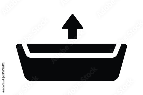 Black icon of a recycling bin with an upward arrow, symbolizing eco-friendly practices and waste management.