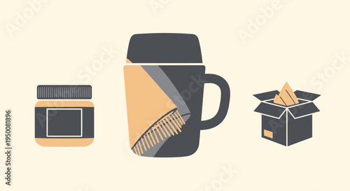 Coffee Mug with Brush and Packaging.