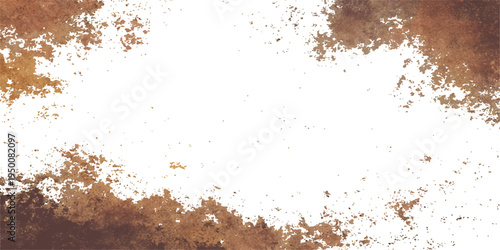 A macro closeup of an old brown grunge texture surface featuring a grain pattern of coffee powder and aged rusty metal pile