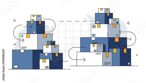 3D Blocks Structure with Colorful Cubes Inside.