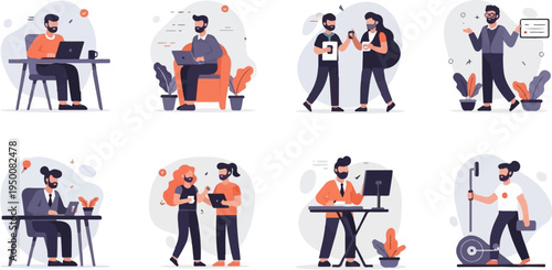 Diverse individuals engaged in various work and leisure activities (7)