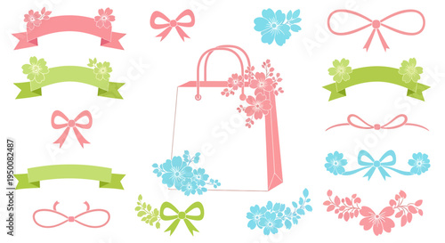 Colorful Gift Bag and Decorative Ribbons.