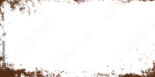 Abstract black ink splatter and watercolor paint drops create a dirty grunge frame vector illustration with a stained paper texture border for your artistic design pattern