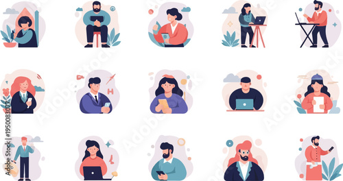 Diverse individuals engaged in various professional and personal activities (2)