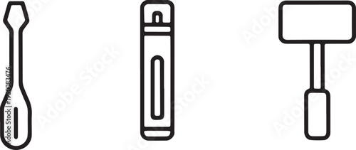 Hand tool icons line art set for repair and construction work vector