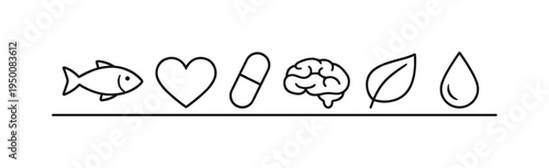 Omega fatty acid dietary supplement supporting heart health brain function and balanced nutrition through essential nutrients in everyday wellness routines, capsule pill, fish