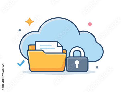 Secure cloud file access enabling professionals to retrieve and manage important documents safely from any location using modern online storage systems, a simple cloud paired with