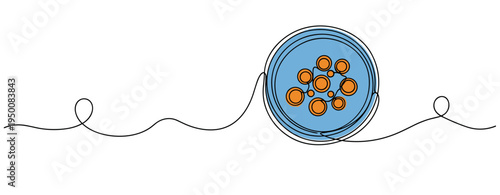 Petri dish showing bacterial colonies in lab context. no editable strokes