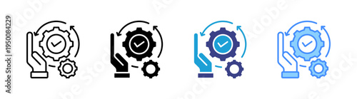 Service icon set multiple style collection