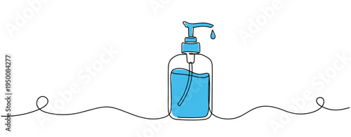 Liquid soap dispenser dispensing drop on white background. no editable strokes