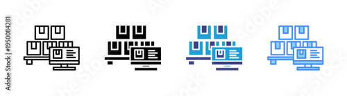 Inventory icon set multiple style collection