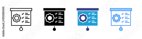 Project Management icon set multiple style collection
