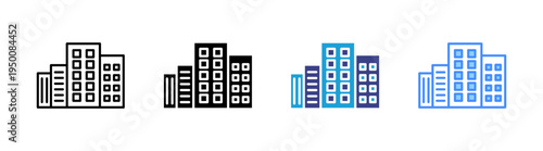 Company icon set multiple style collection