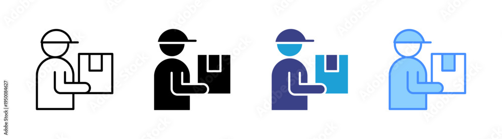 Obraz premium Delivery icon set multiple style collection