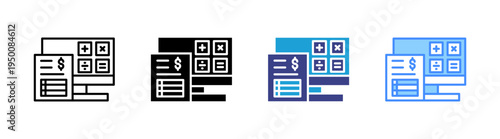 Accounting icon set multiple style collection