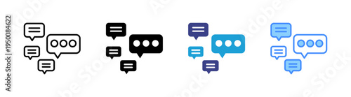 Chat icon set multiple style collection