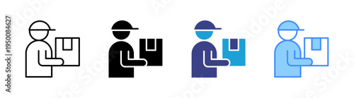 Delivery icon set multiple style collection