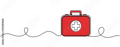 First aid kit representing emergency medical support situation. no editable strokes