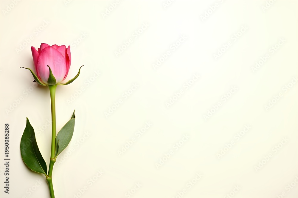 Fototapeta premium Pink Tulip Flower on White Background