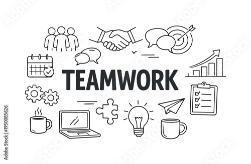 Professional workplace collaboration and communication concept focused on sharing ideas, coordinating responsibilities and maintaining effective interaction within modern