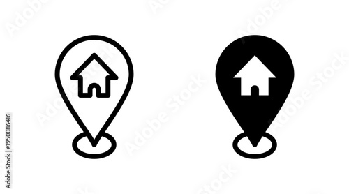 Address icon set vector. home location sign and symbol. pinpoint