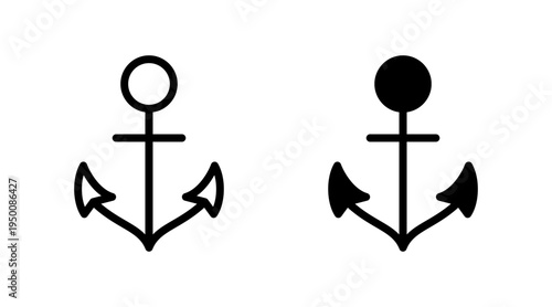 Anchor icon set vector. Anchor sign and symbol. Anchor marine icon.