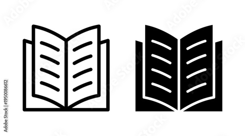Book icon set vector. open book sign and symbol. ebook icon