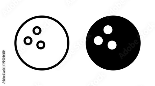 Bowling icon set vector. bowling ball and pin sign and symbol.