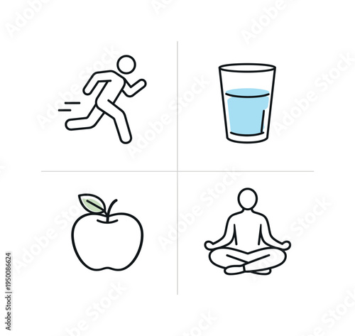 Healthy daily wellness routine and balanced lifestyle habits supporting long term physical and mental wellbeing where individuals exercise regularly, hydrate consistently, maintain