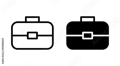 Briefcase icon set vector. suitcase sign and symbol. luggage symbol.